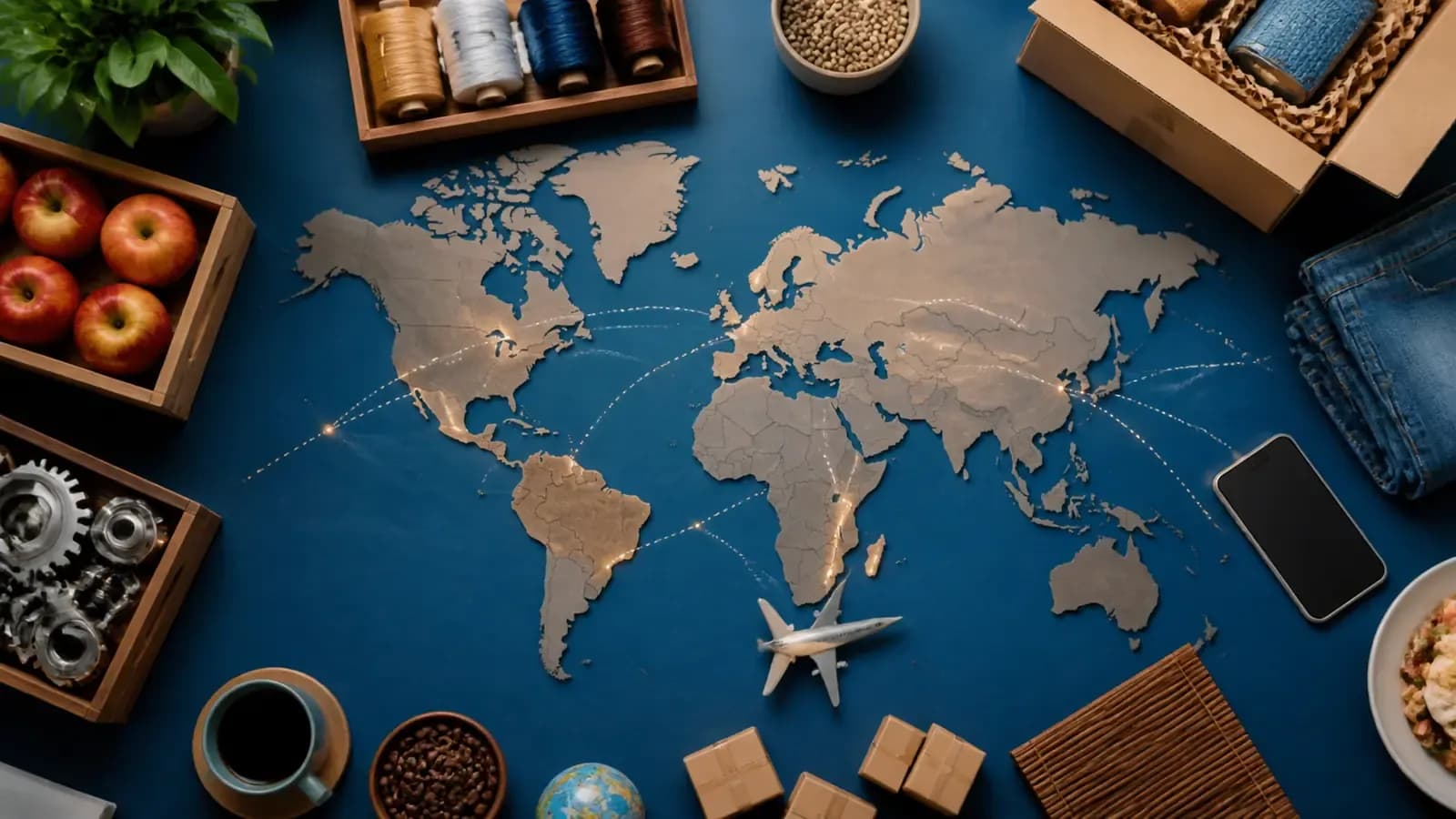 Redaktionelle Illustration zum Thema: Wie globale Lieferketten unseren Alltag bestimmen