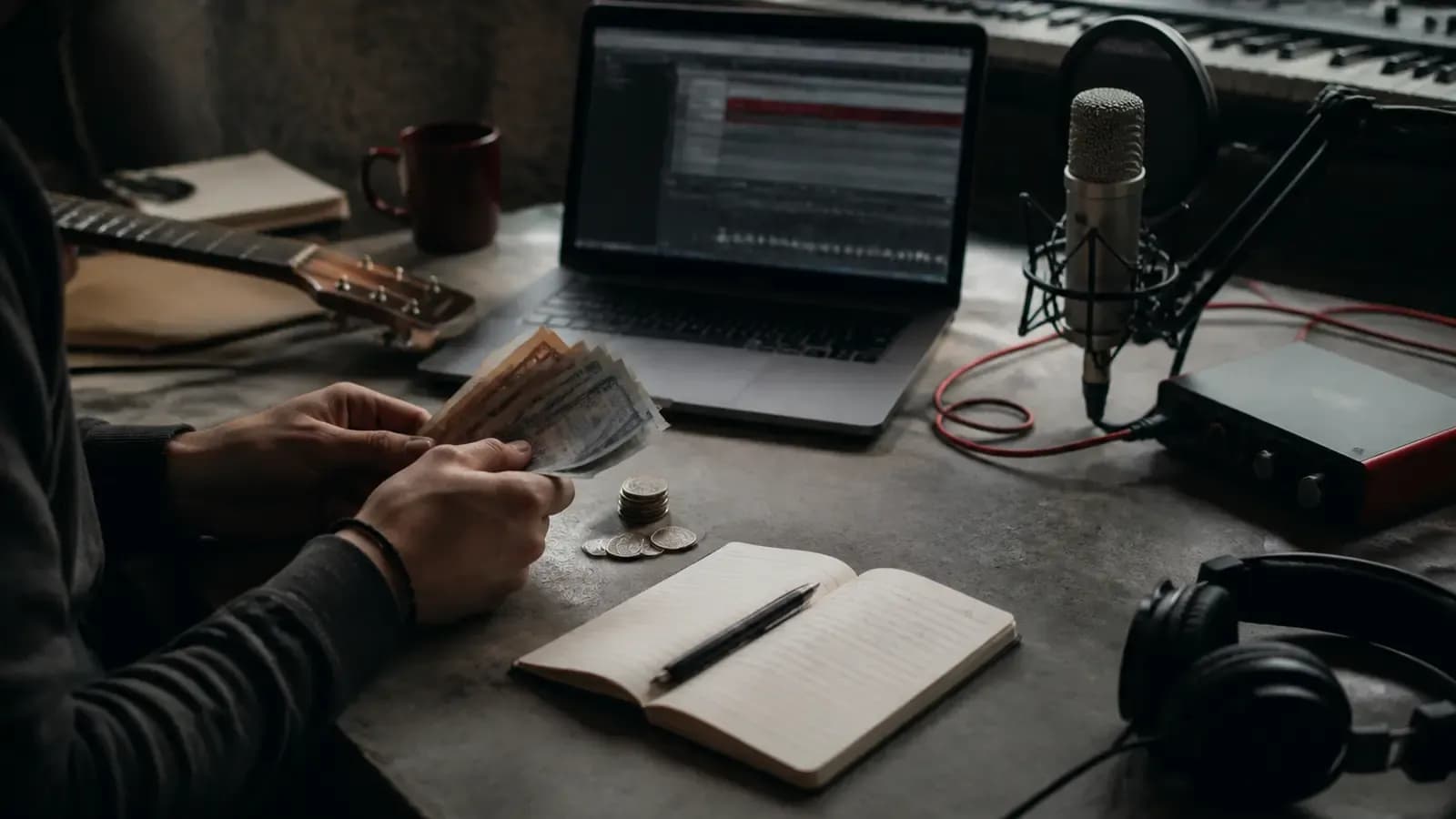 Redaktionelle Illustration zum Thema: Wie Musikerinnen und Musiker mit Aufnahmen Geld verdienen
